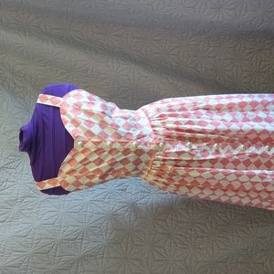 Pink and White Harlequin Dress